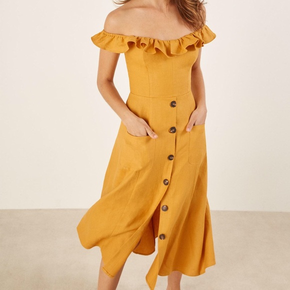 Reformation Dresses & Skirts - SALE! Reformation Hattie Linen Off Shoulder Dress 2